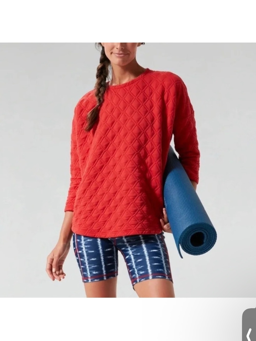 Tuckernuck Sport Ally Quilted Sweatshirt Womens XS/S Swing Crew Pullover Comfy